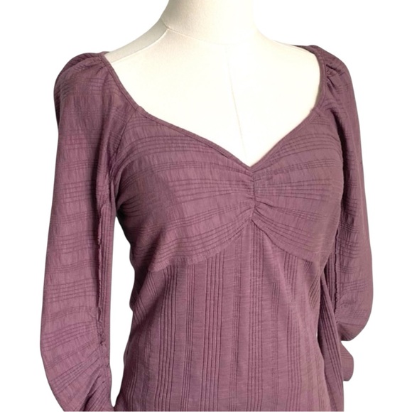 Anthropologie Pilcro Shirt Womens Ribbed Ruched Long Sleeve Top Size Medium NEW - Picture 5 of 9